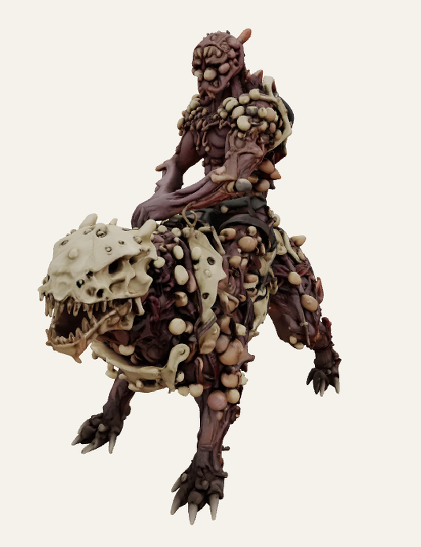 Blight Bearer on Bone‑Pus Beast