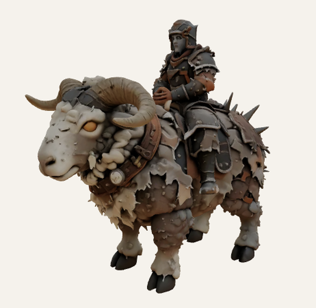 Rider on Crumbling Goat‑Beast
